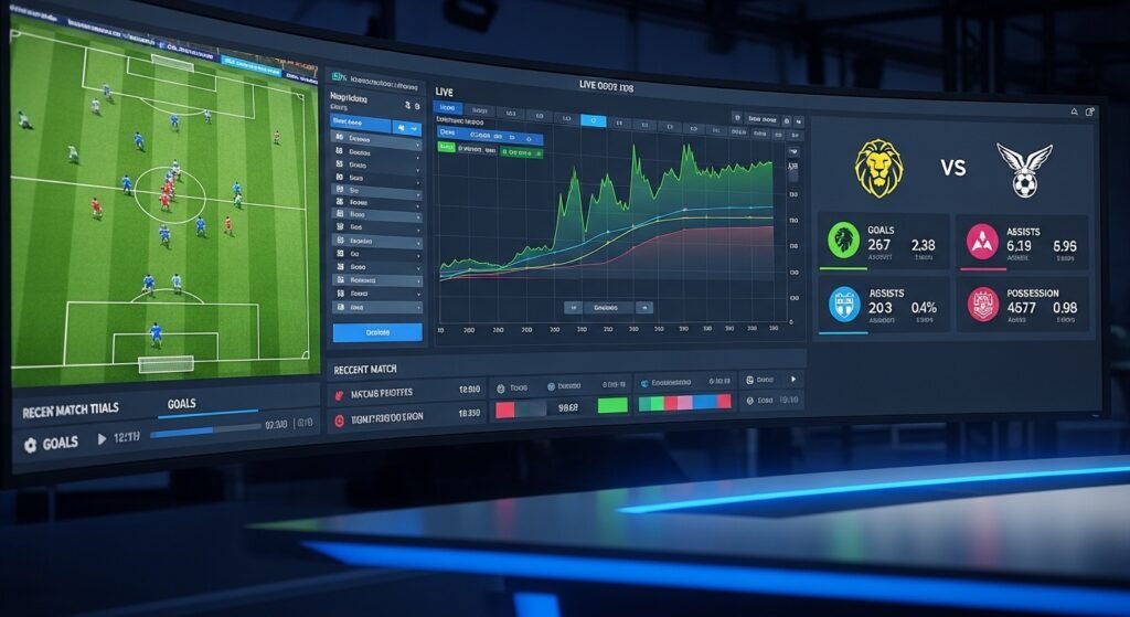 실시간 bet365 가상축구 경기 통계 및 분석 대시보드 화면